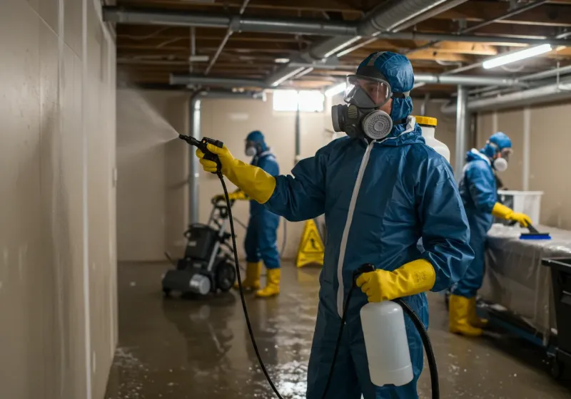 Basement Sanitization and Antimicrobial Treatment process in Rolling Hills Estates, CA