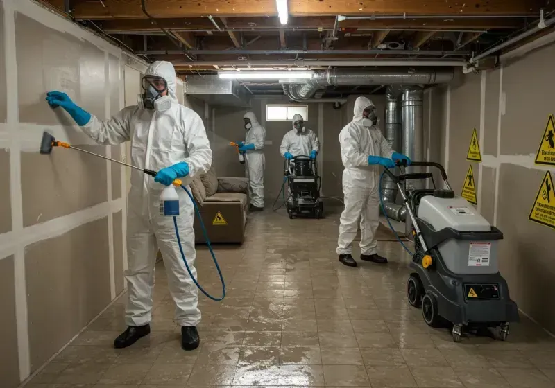 Basement Moisture Removal and Structural Drying process in Rolling Hills Estates, CA